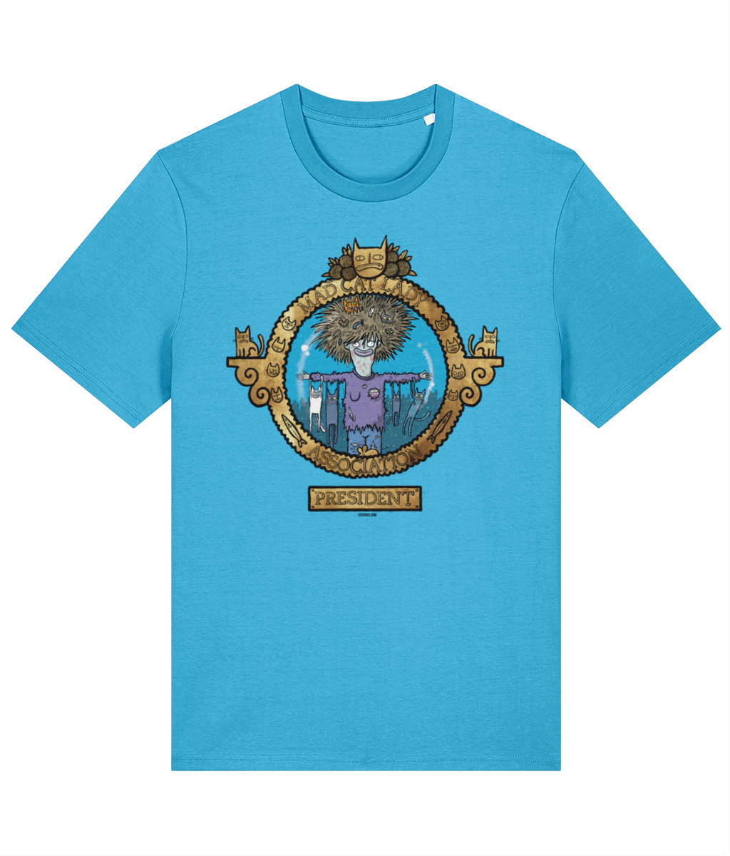 Official Mad Cat Lady Association President Membership T-shirt