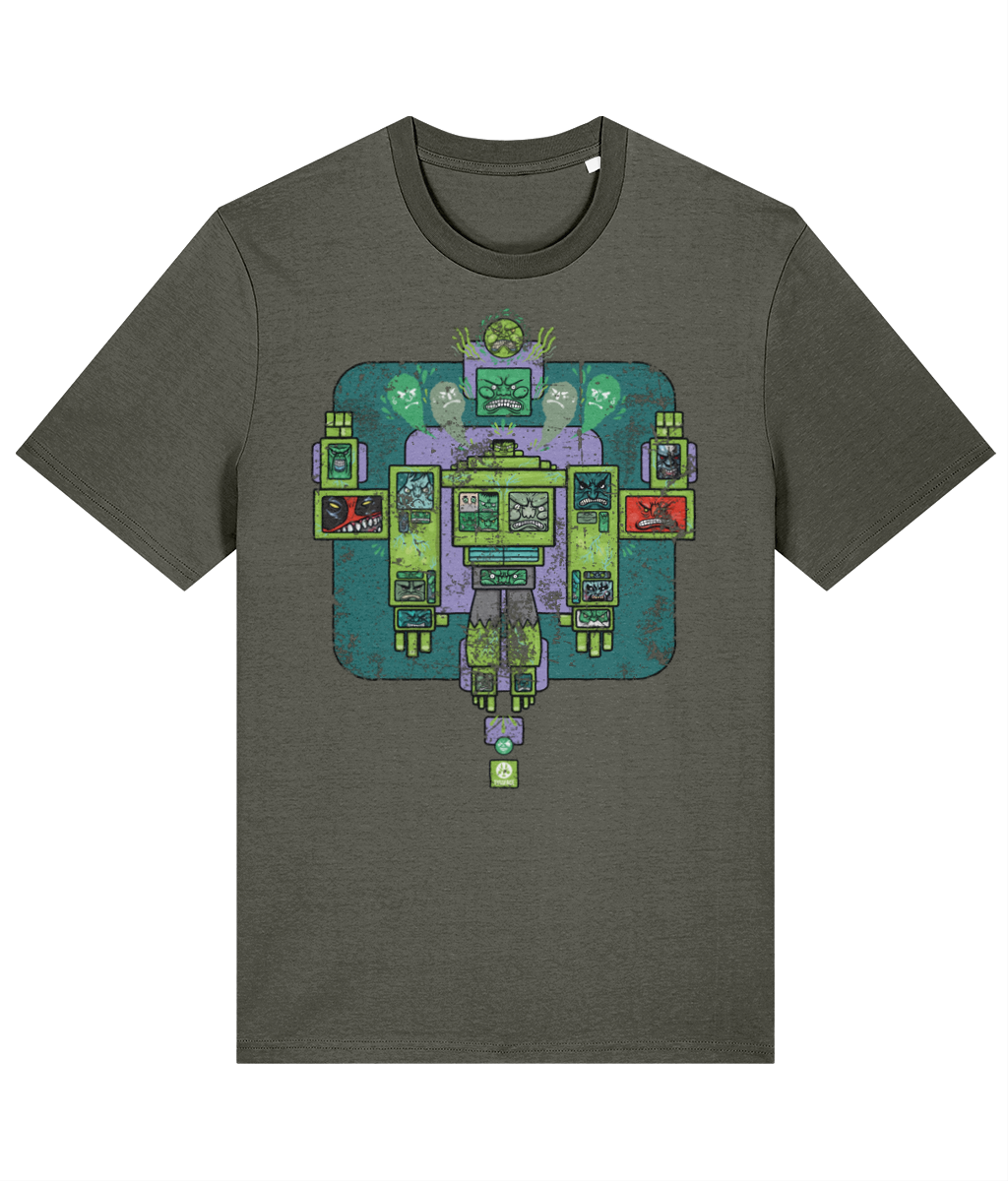 Many Faces Of The Green Man Superhero T-shirt / Street Art / Stylised / Organic Cotton in 9 Colours