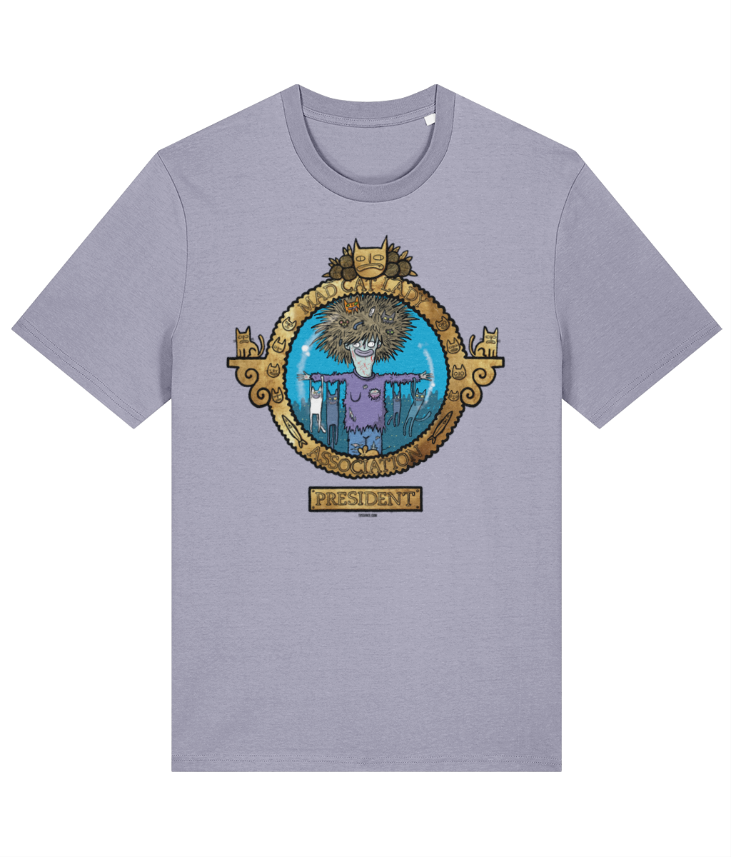Official Mad Cat Lady Association President Membership T-shirt