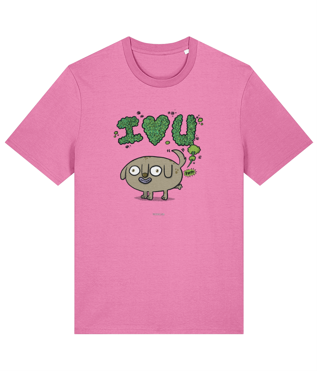 Farty Dog Says I Love You - Organic Cotton T-shirt