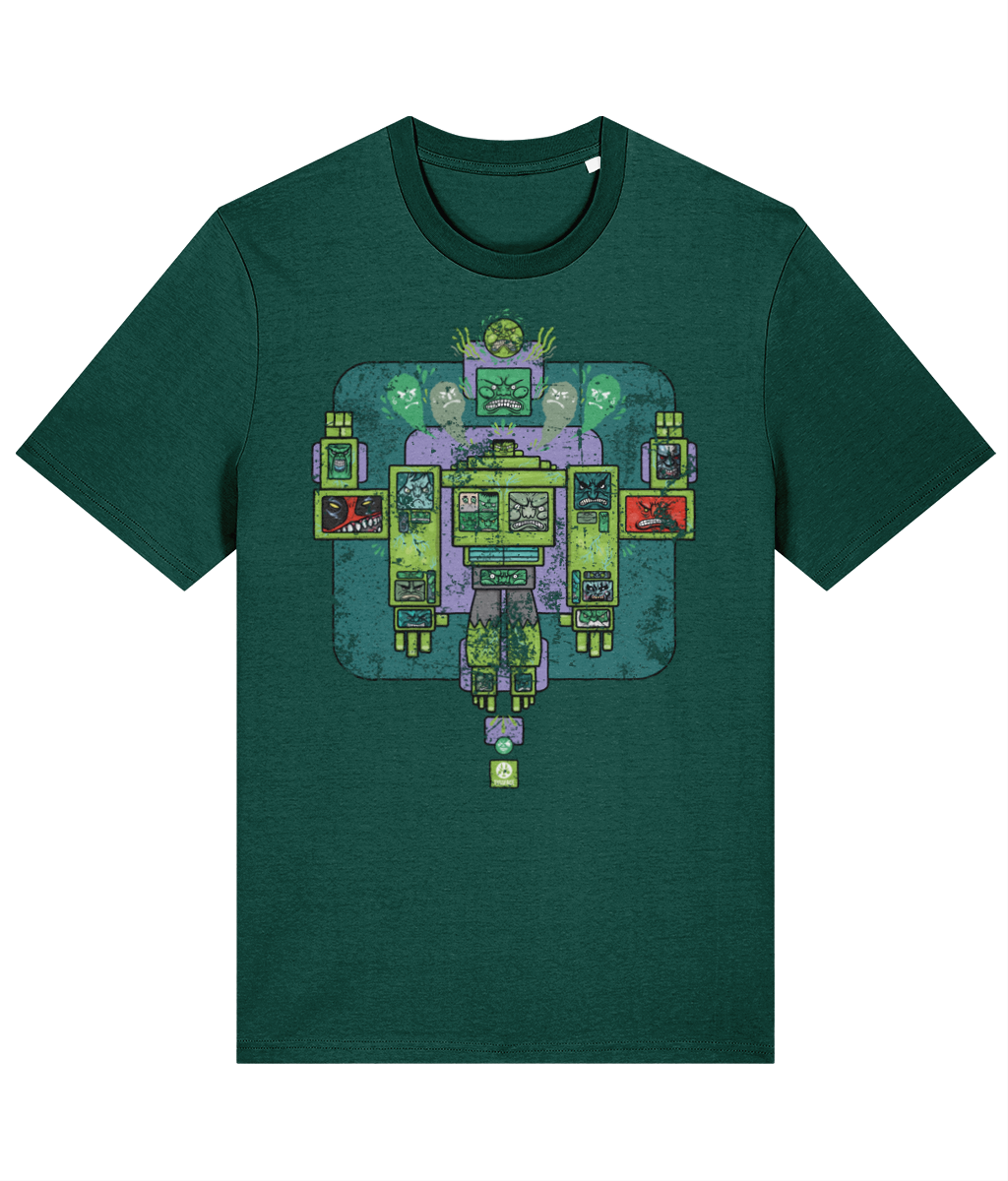 Many Faces Of The Green Man Superhero T-shirt / Street Art / Stylised / Organic Cotton in 9 Colours