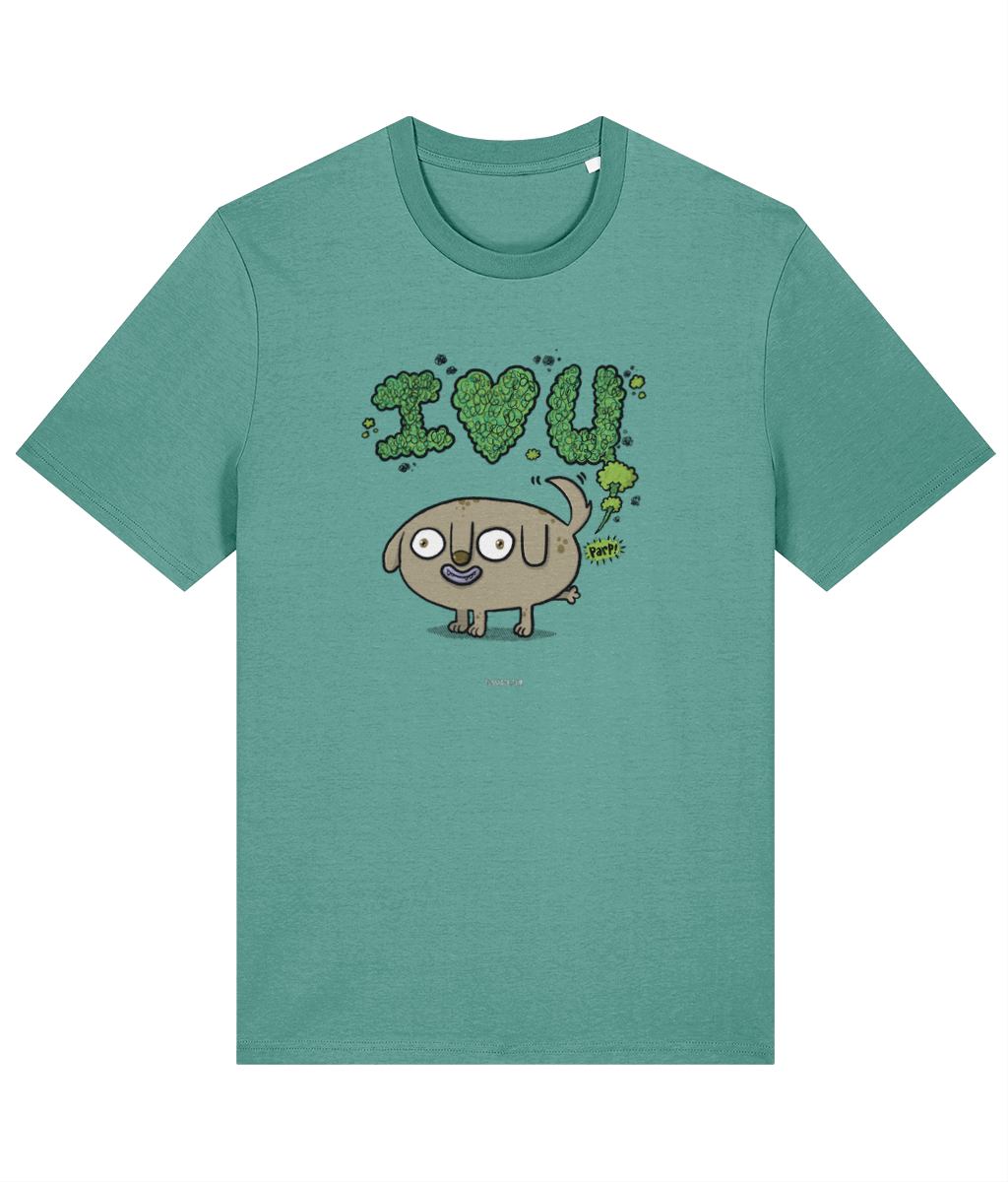 Farty Dog Says I Love You - Organic Cotton T-shirt