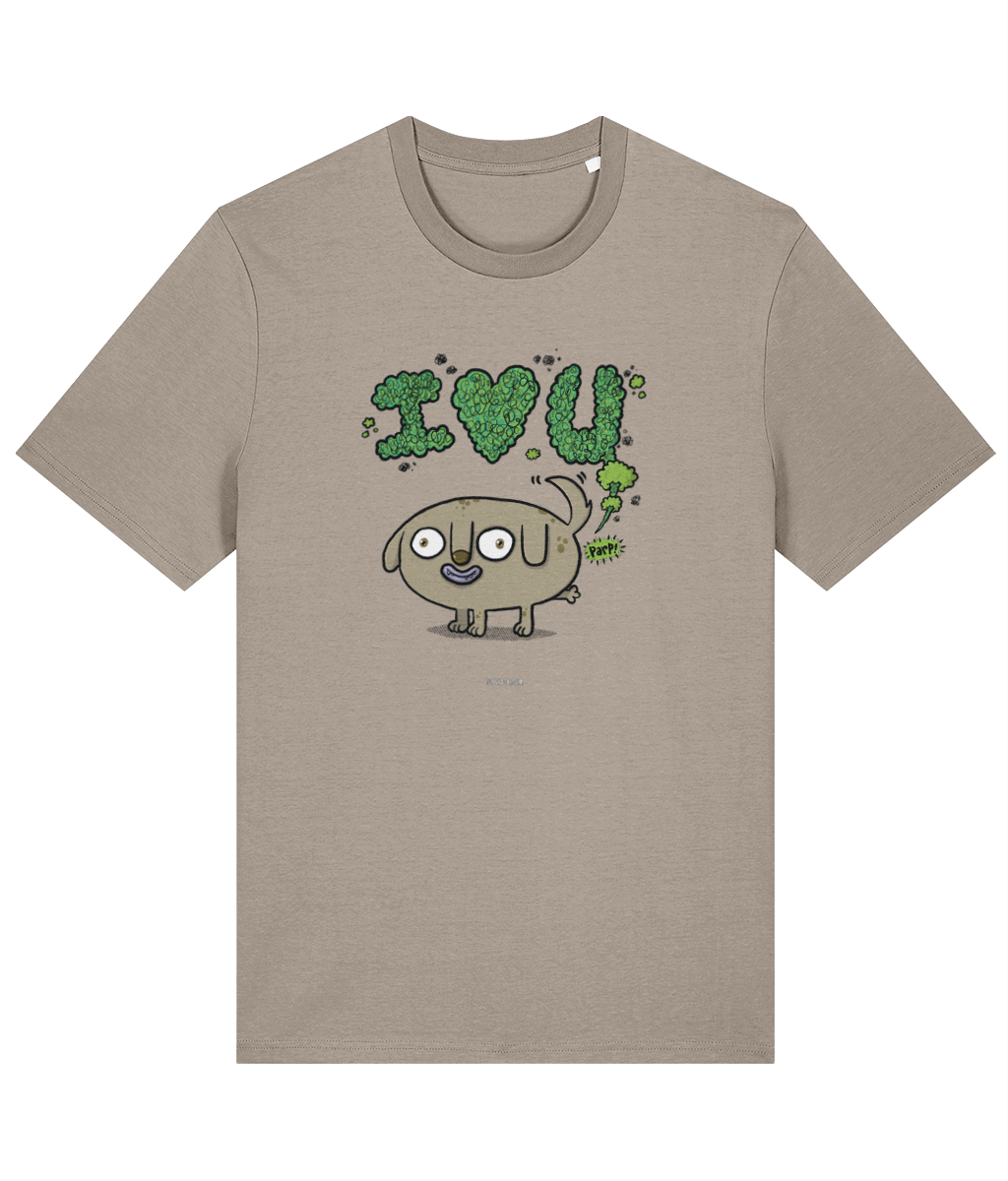 Farty Dog Says I Love You - Organic Cotton T-shirt