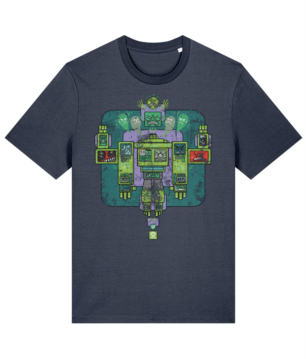 Many Faces Of The Green Man Superhero T-shirt / Street Art / Stylised / Organic Cotton in 9 Colours