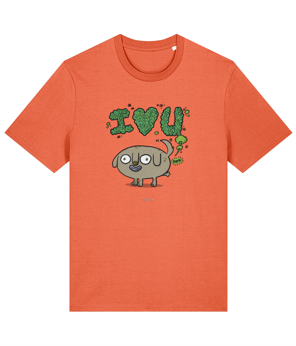 Farty Dog Says I Love You - Organic Cotton T-shirt