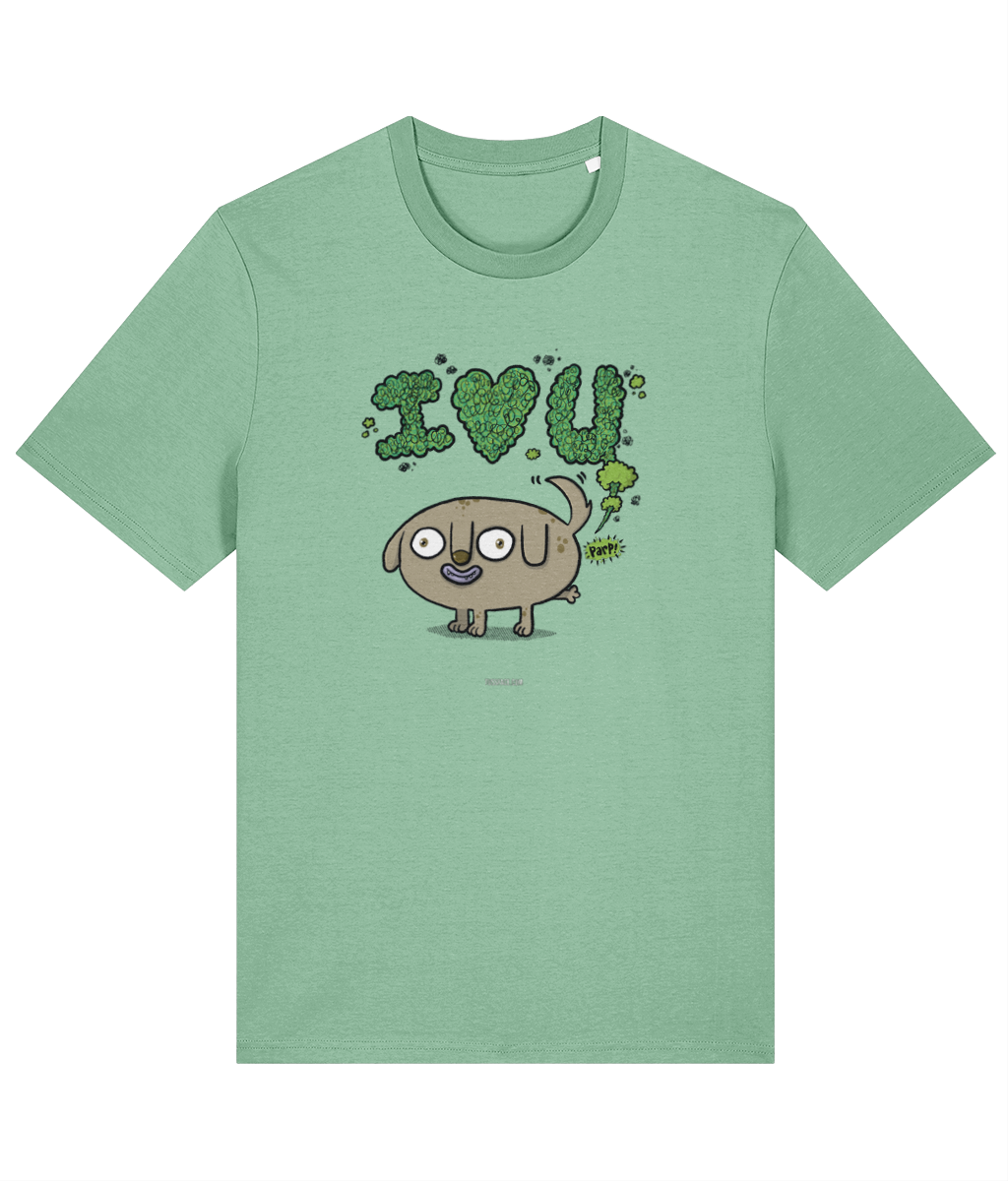 Farty Dog Says I Love You - Organic Cotton T-shirt