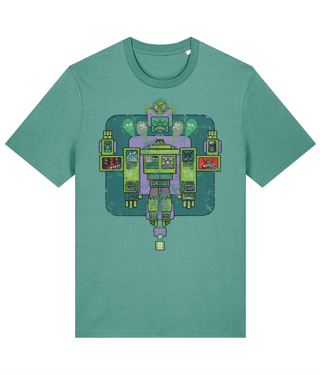 Many Faces Of The Green Man Superhero T-shirt / Street Art / Stylised / Organic Cotton in 9 Colours