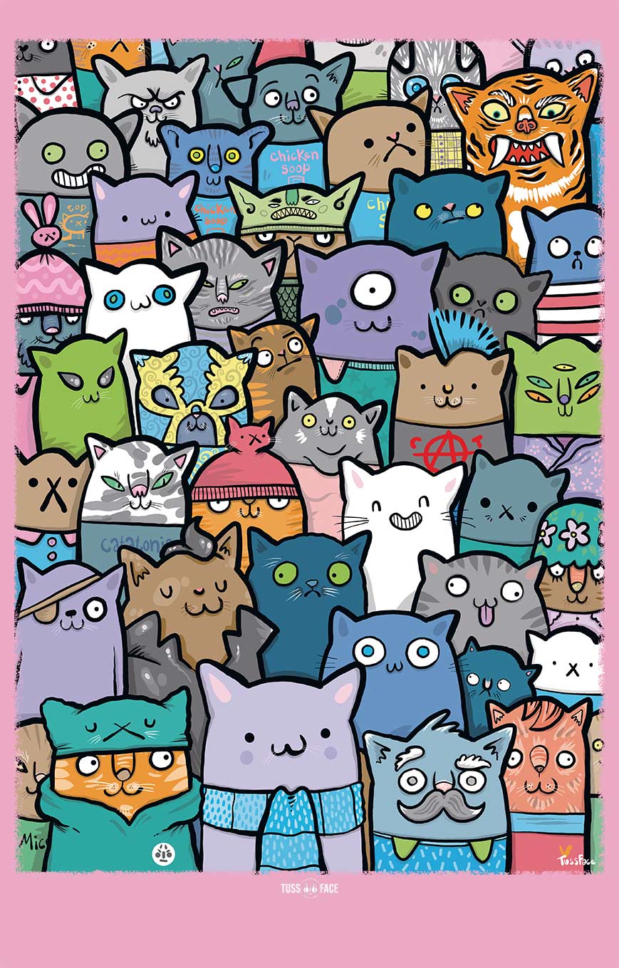 A Crowd Of Cats - TussFace T-shirt