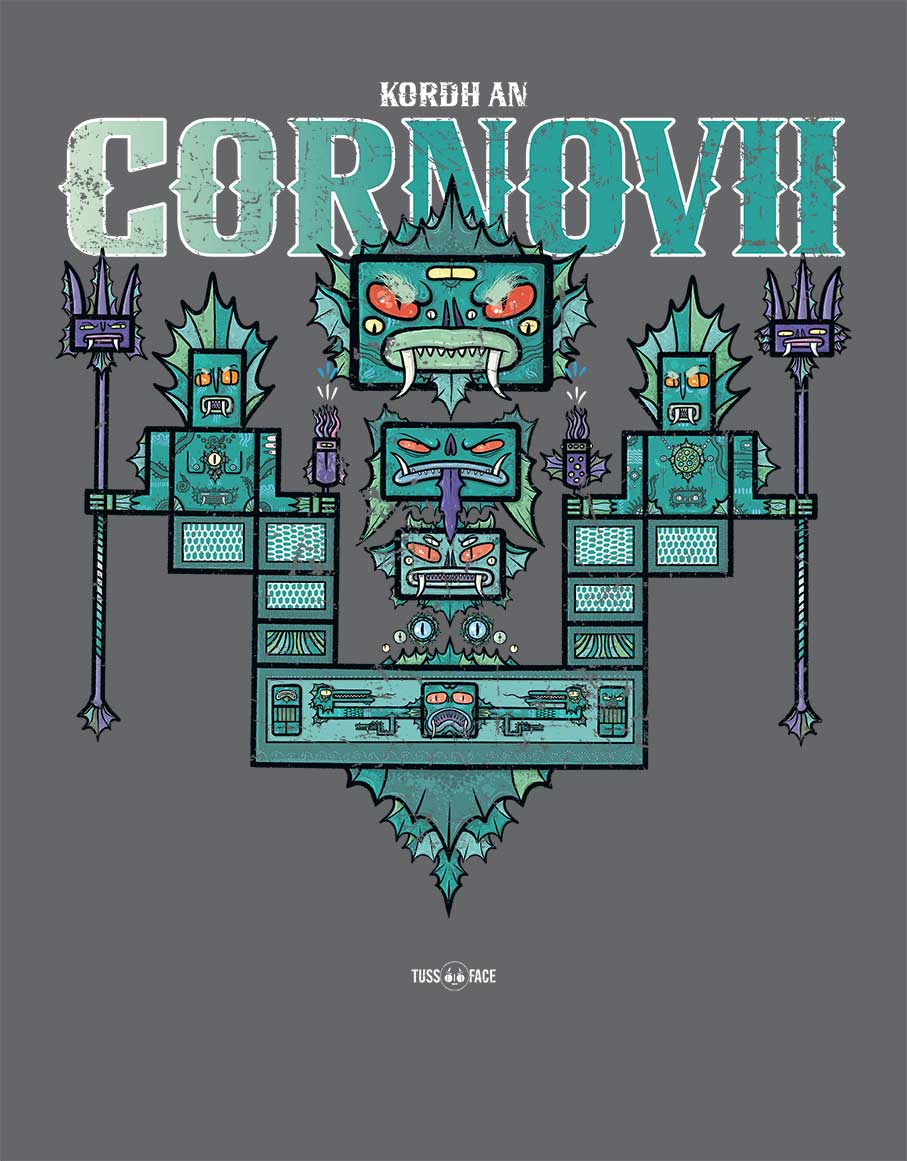 Kordh an Cornovii (Clan Of The Cornovii) - Kernewek TussFace T-shirt