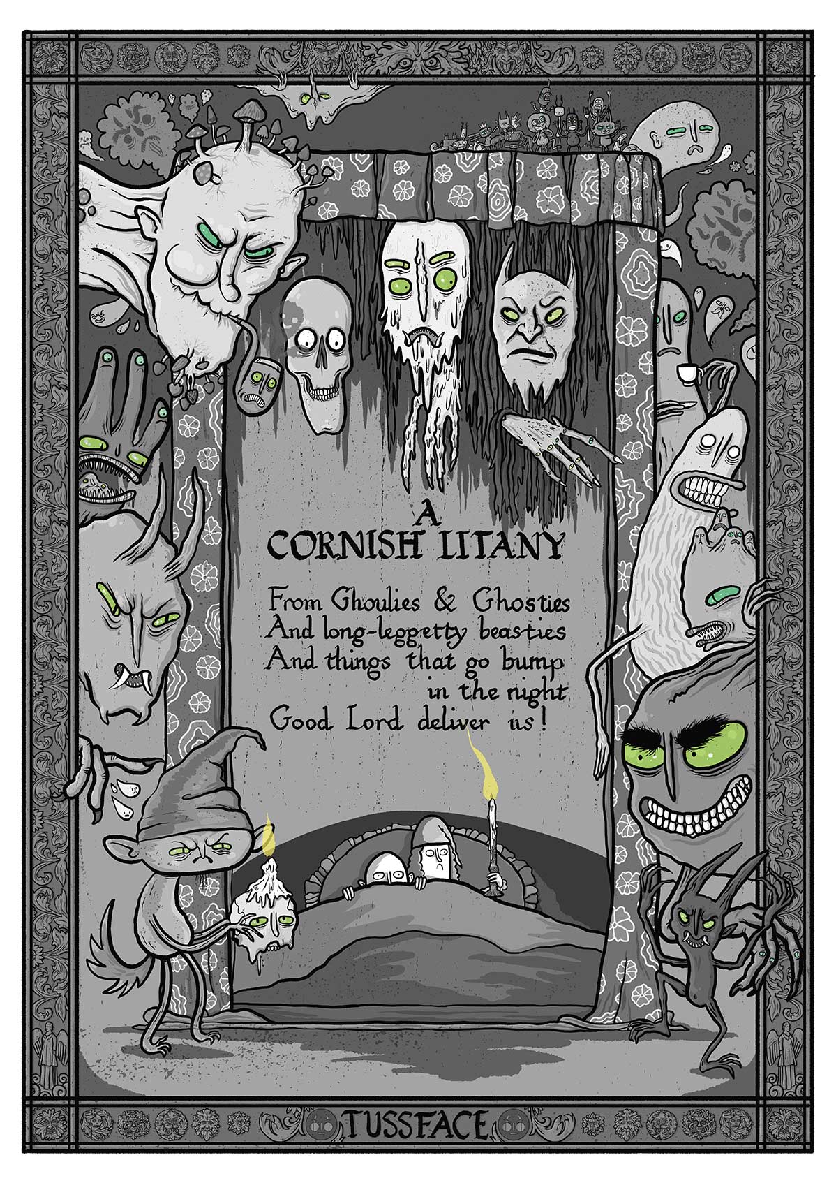 A Cornish Litany - A3 Framed TussFace Print