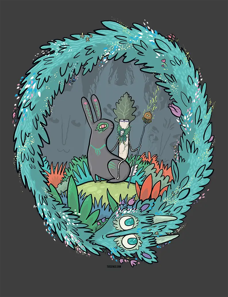 DRUID Forest Dwellers Organic Cotton T Shirt by TussFace