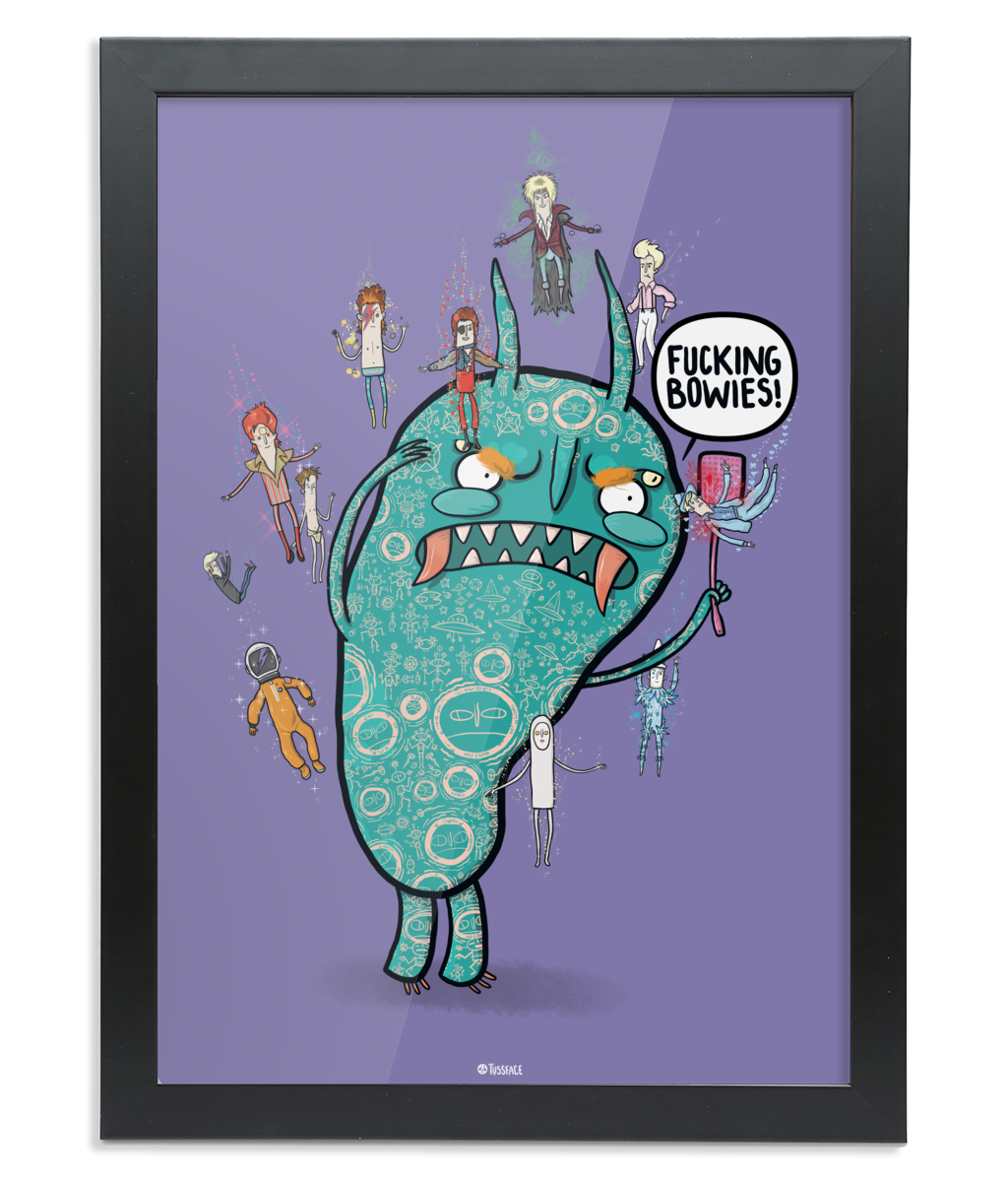 Fucking Bowies! - Framed A3 Fine Art Print