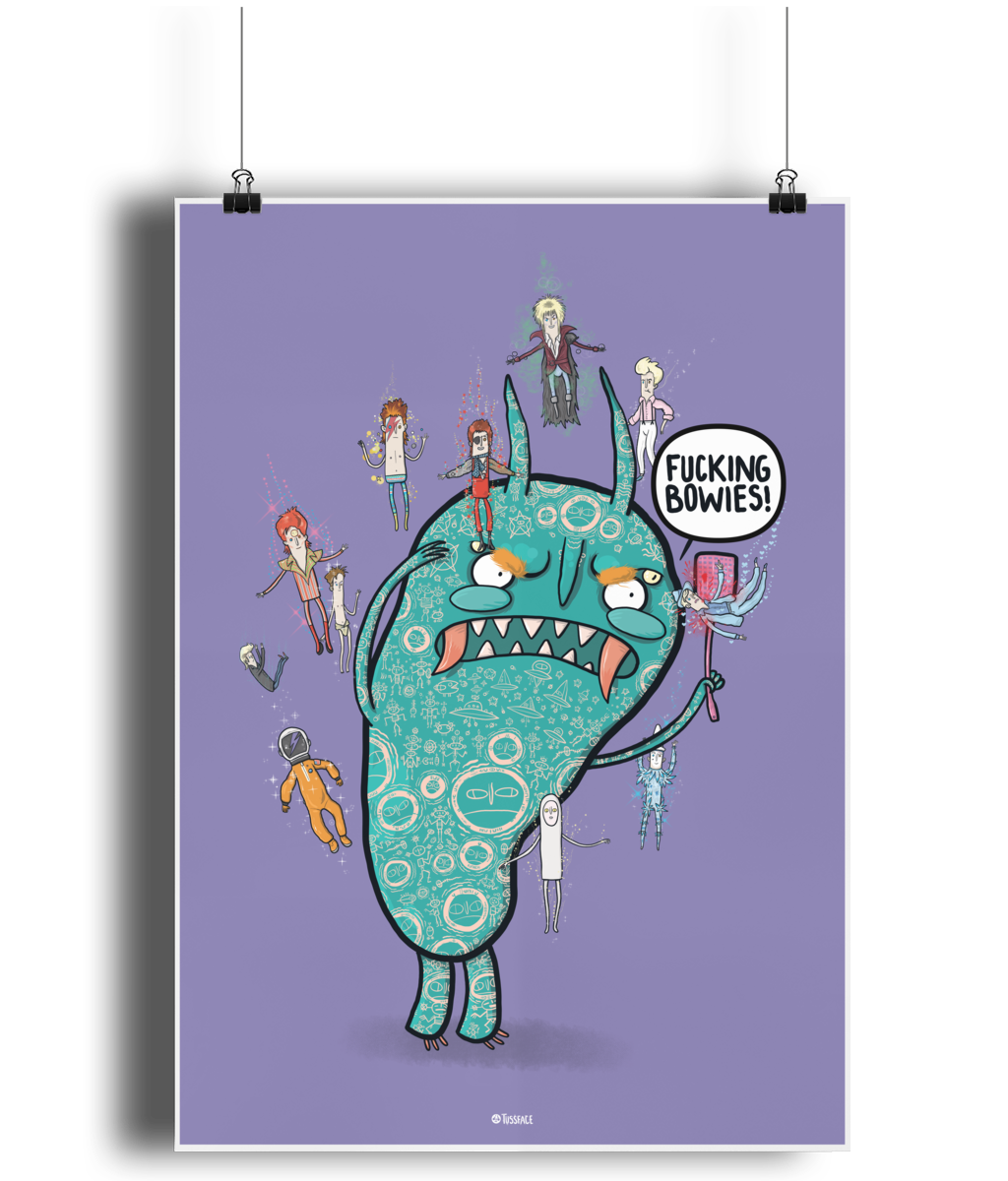 Fucking Bowies! - TussFace Fine Art Print in A4 A3 and A2