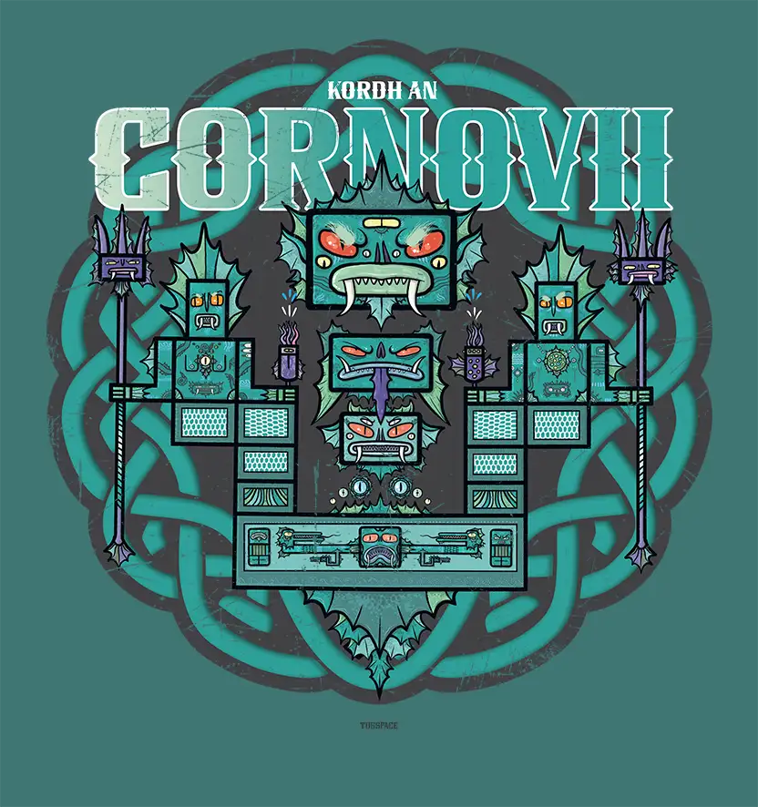 Kordh an Cornovii (Clan Of The Cornovii) - Kernewek TussFace T-shirt