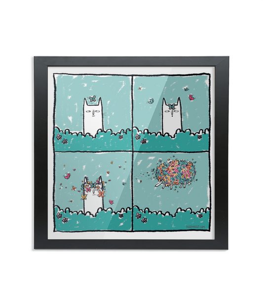 OggyMoggy 'Butterflies' - Framed 8"x 8" Fine Art Print