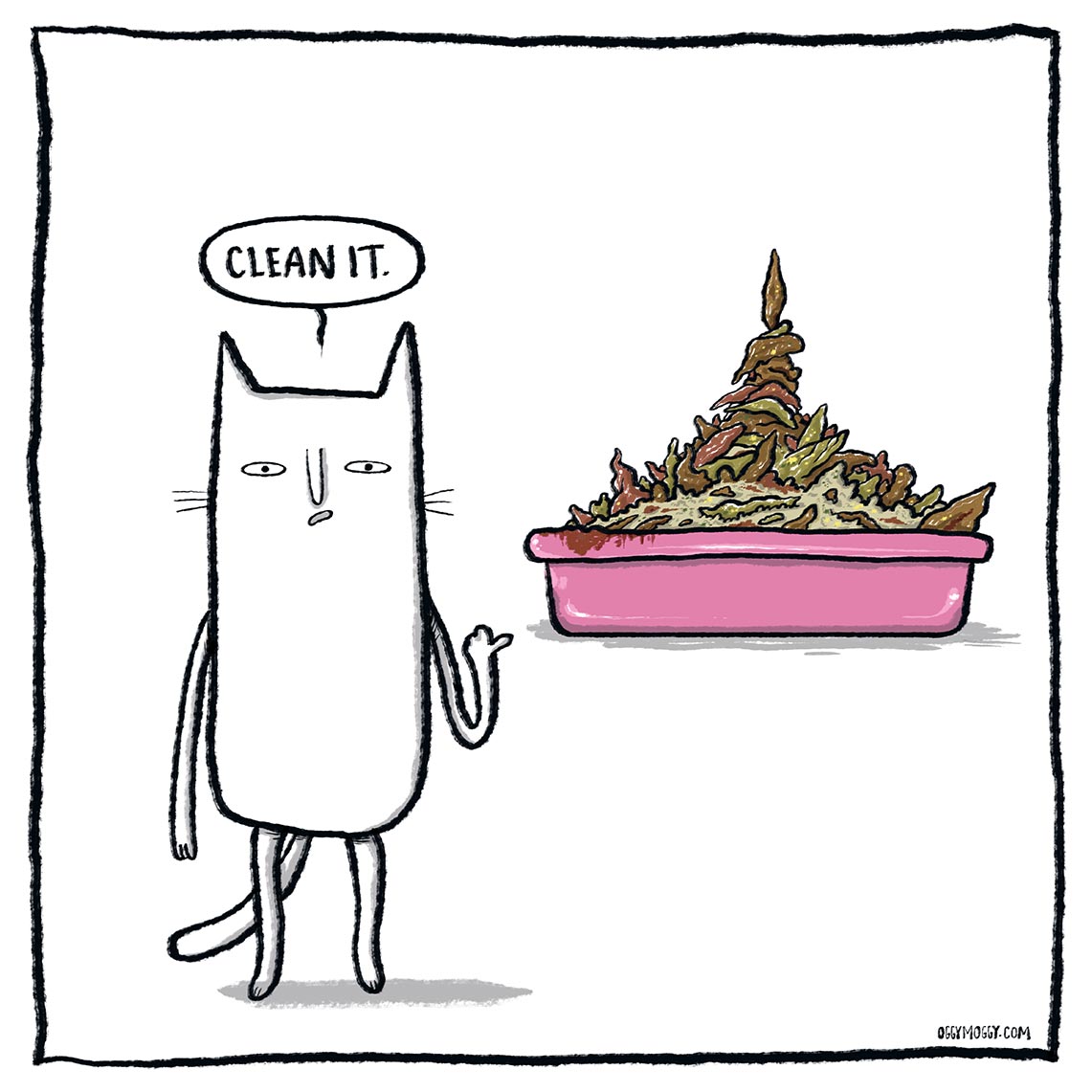 OggyMoggy 'Clean It' Square Lustre Fine Art Print