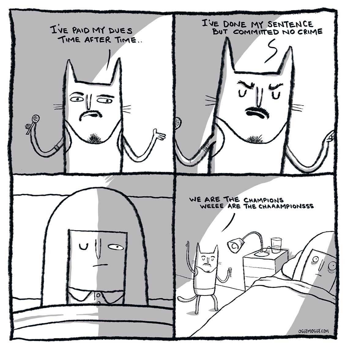 OggyMoggy 'Freddie Purrcury' Square Lustre Fine Art Print