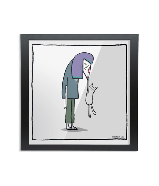 OggyMoggy 'Hanging Out With Friends' - Framed 8"x 8" Fine Art Print
