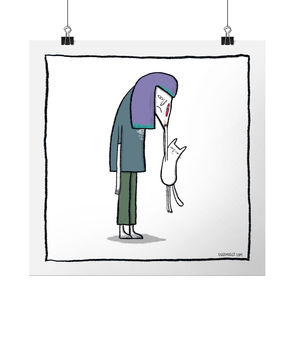 OggyMoggy 'Hanging Out With Friends' Square Lustre Fine Art Print