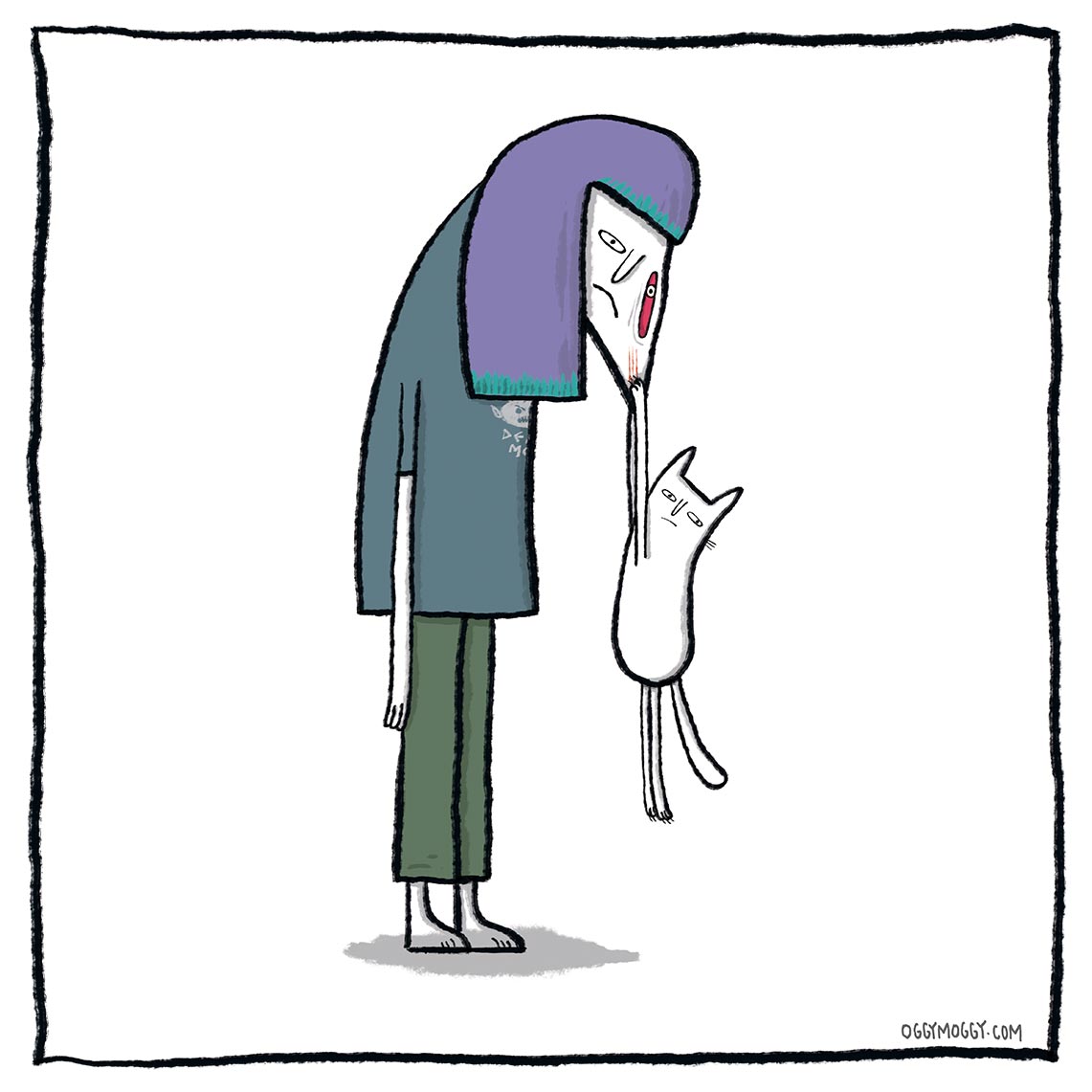 OggyMoggy 'Hanging Out With Friends' Square Lustre Fine Art Print