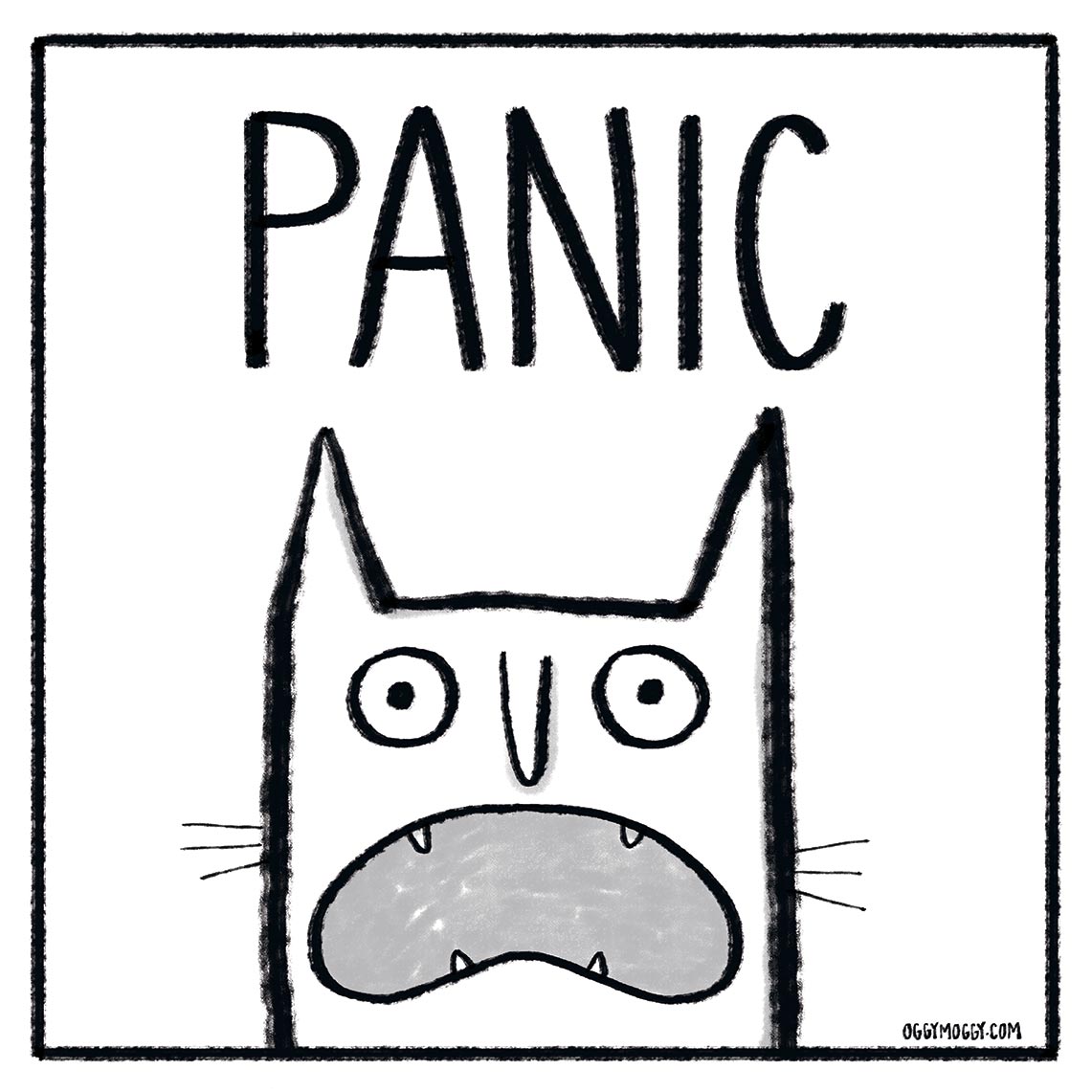 OggyMoggy 'PANIC' Square Lustre Fine Art Print