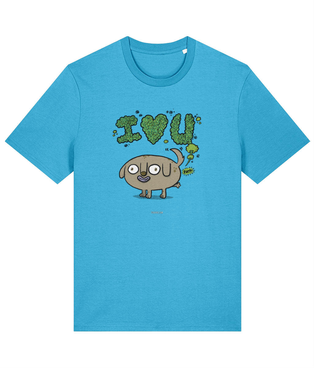 Farty Dog Says I Love You - Organic Cotton T-shirt