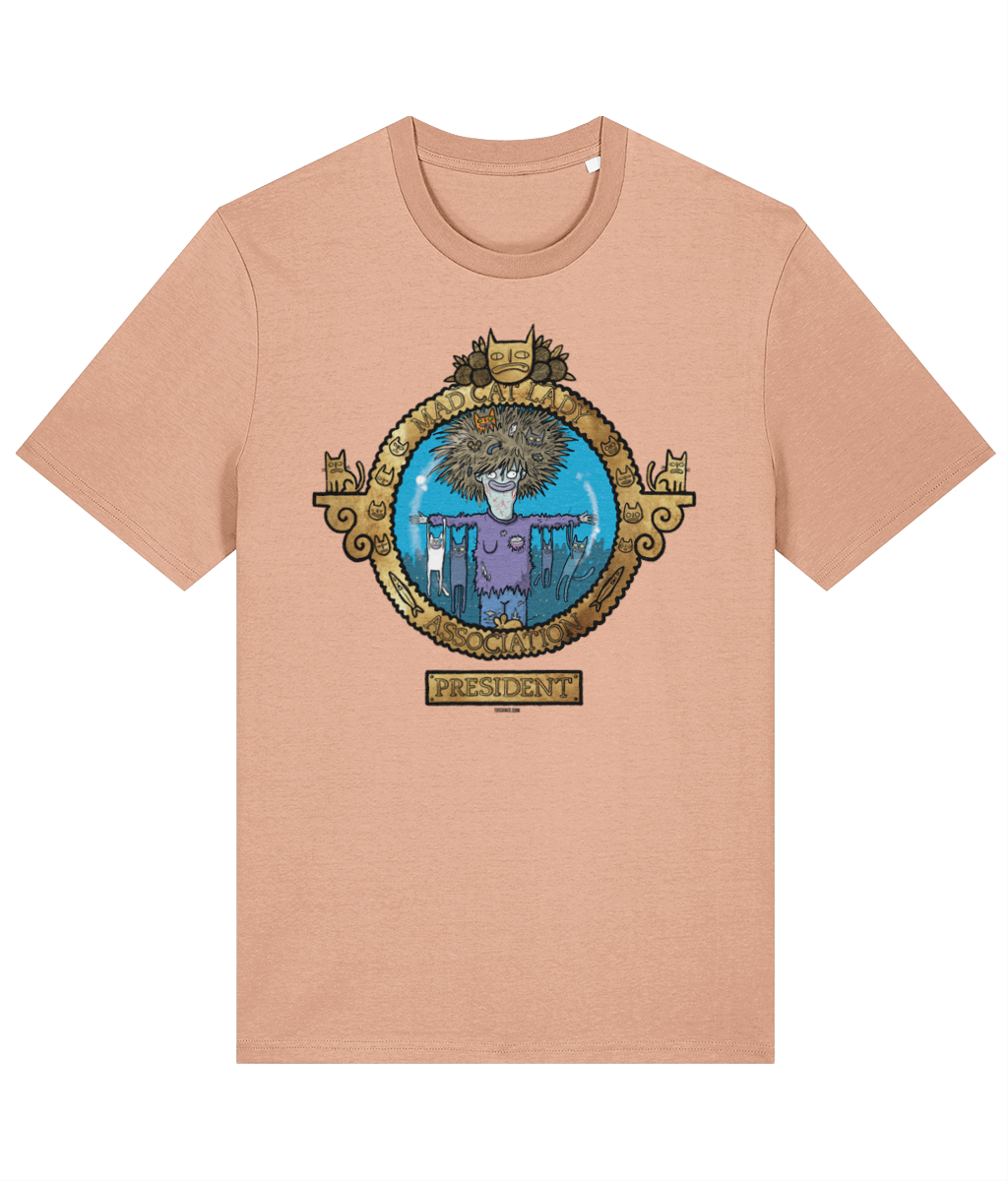 Official Mad Cat Lady Association President Membership T-shirt