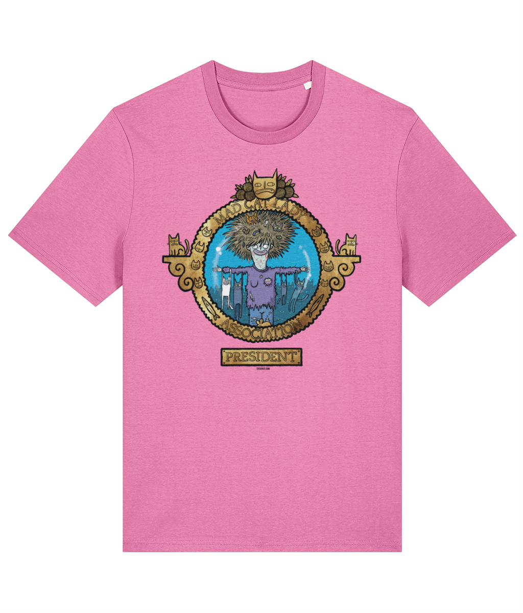 Official Mad Cat Lady Association President Membership T-shirt