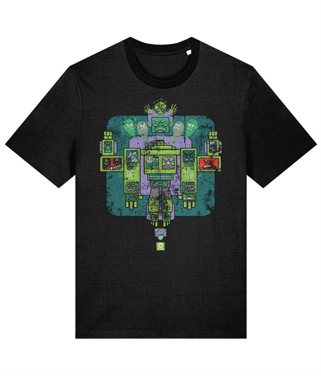Many Faces Of The Green Man Superhero T-shirt / Street Art / Stylised / Organic Cotton in 9 Colours