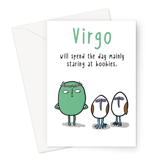 Zodiacpie - Virgo boobies Greeting Card
