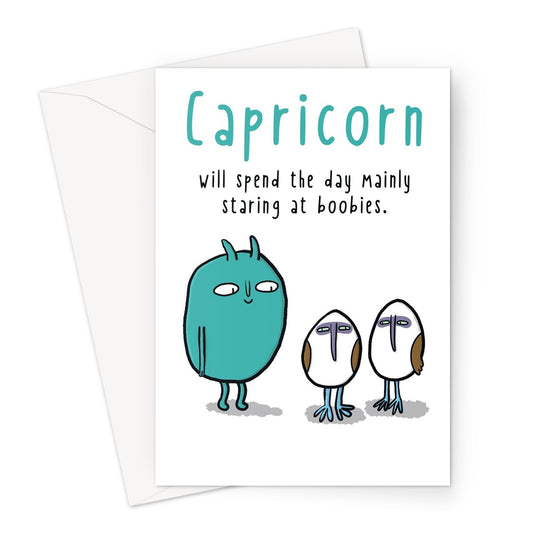 Zodiacpie - Capricorn boobies Greeting Card