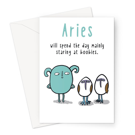 Zodiacpie - Aries boobies Greeting Card
