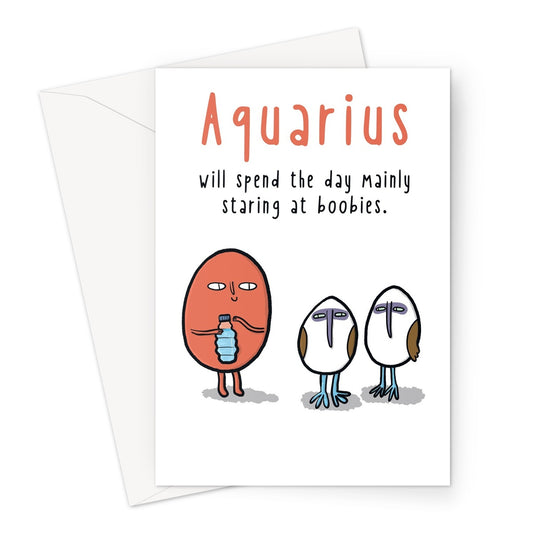 Zodiacpie - Aquarius boobies Greeting Card
