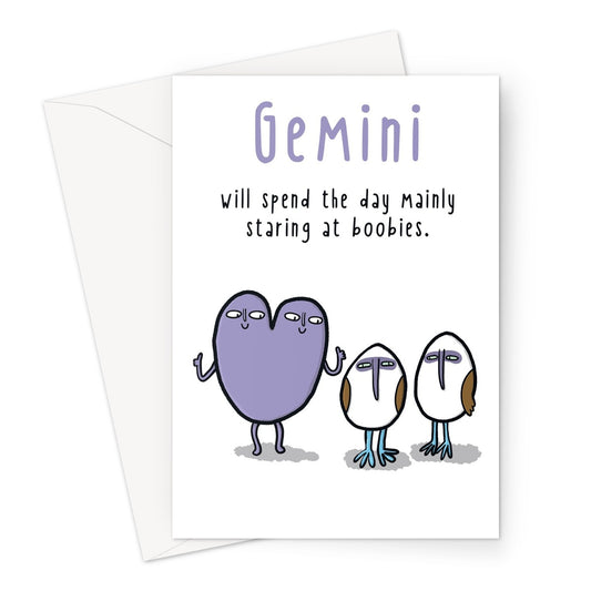 Zodiacpie - Gemini boobies Greeting Card