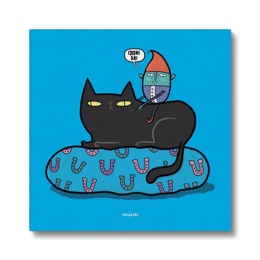 Lucky Cornish Piskie and Lucky Black Cat - Eco Canvas