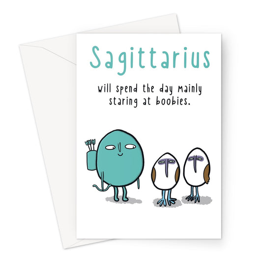 Zodiacpie - Sagittarius boobies Greeting Card