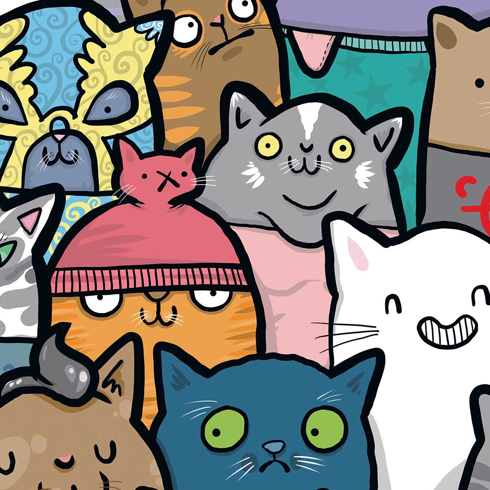 Cat Crowd - TussFace Print