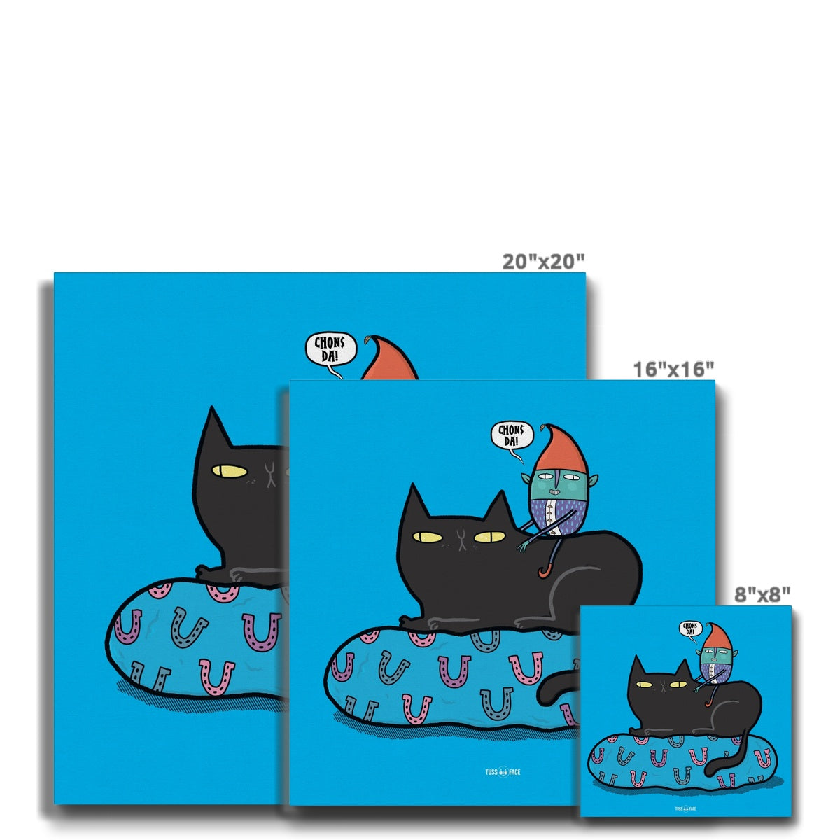 Lucky Cornish Piskie and Lucky Black Cat - Eco Canvas