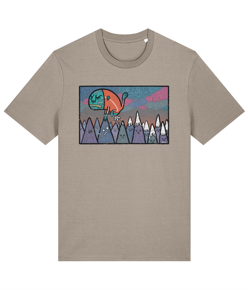 Shame Of The Eastern Mountains surreal weird strange Organic Cotton T-shirt in 9 Colours.