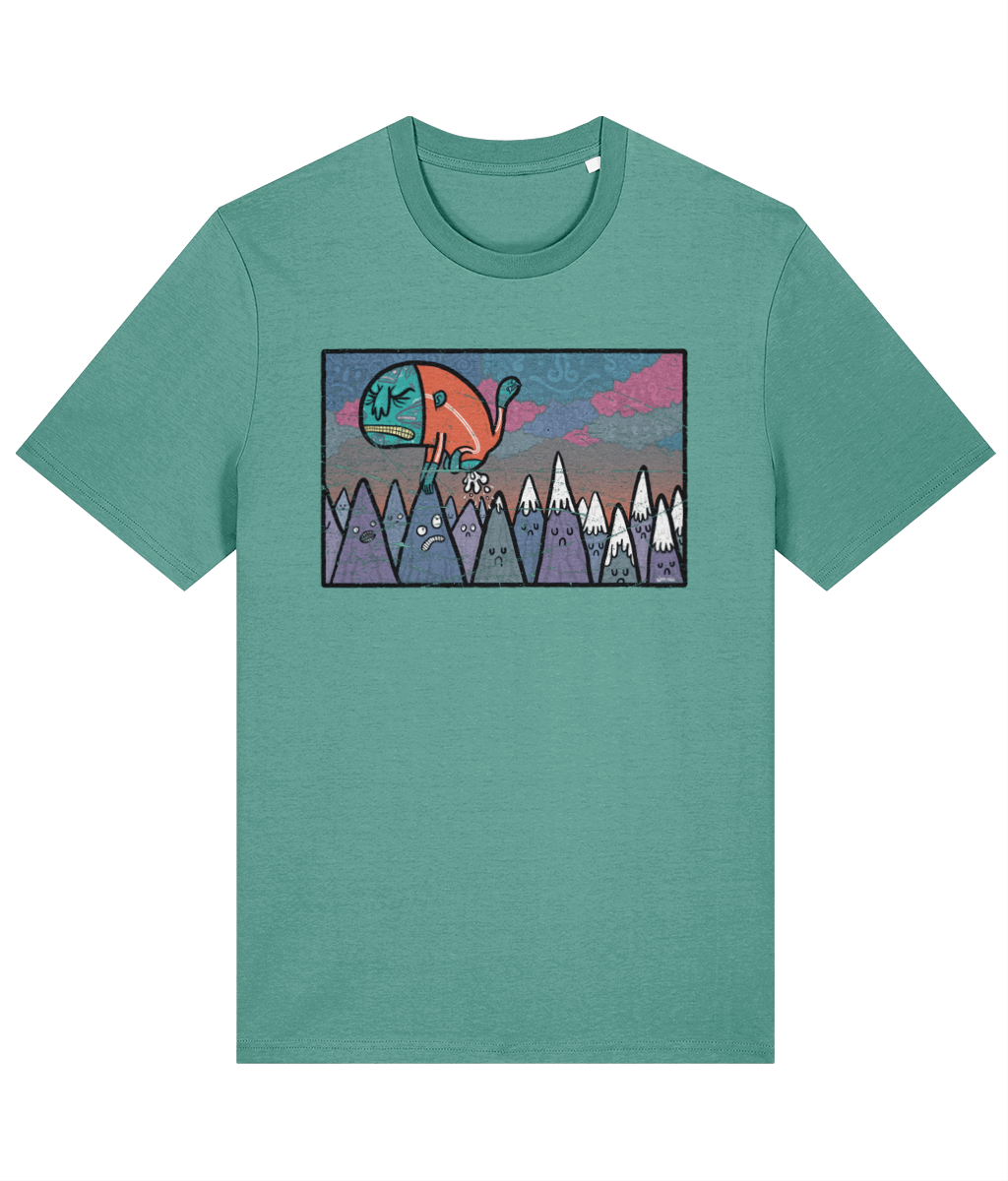 Shame Of The Eastern Mountains surreal weird strange Organic Cotton T-shirt in 9 Colours.