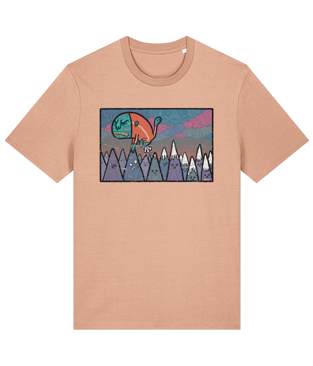 Shame Of The Eastern Mountains surreal weird strange Organic Cotton T-shirt in 9 Colours.