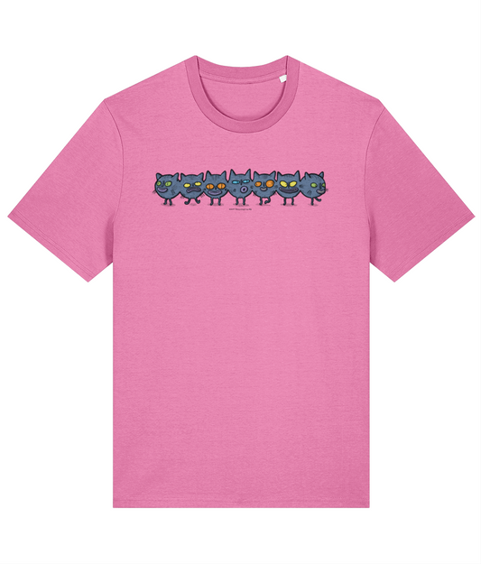 Caterpillar Creep Organic T-shirt in 8 Colour Choices / Weird Strange Cat