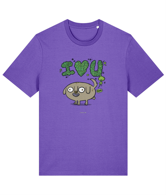 Farty Dog Says I Love You - Organic Cotton T-shirt