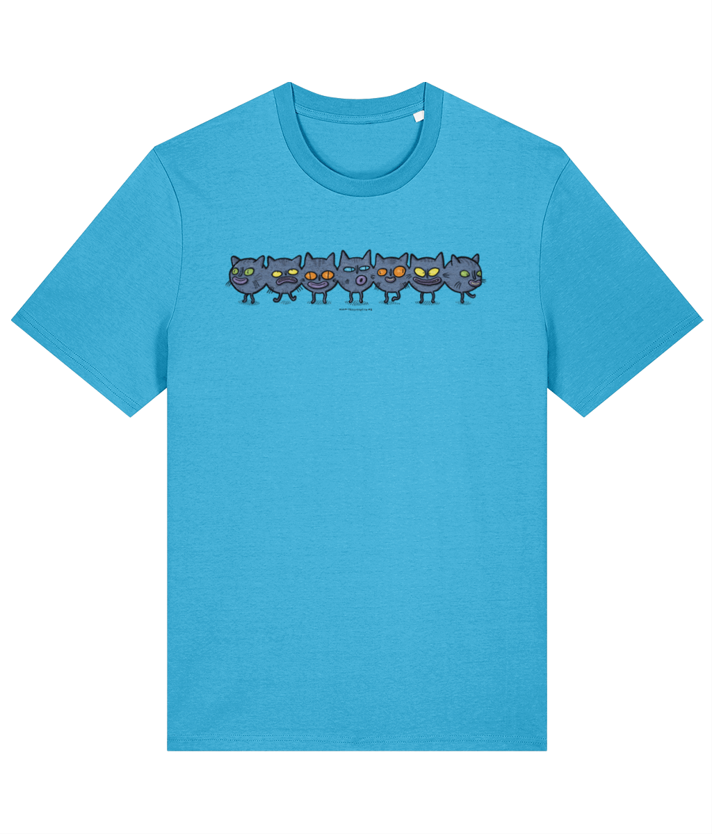 Caterpillar Creep Organic T-shirt in 8 Colour Choices / Weird Strange Cat