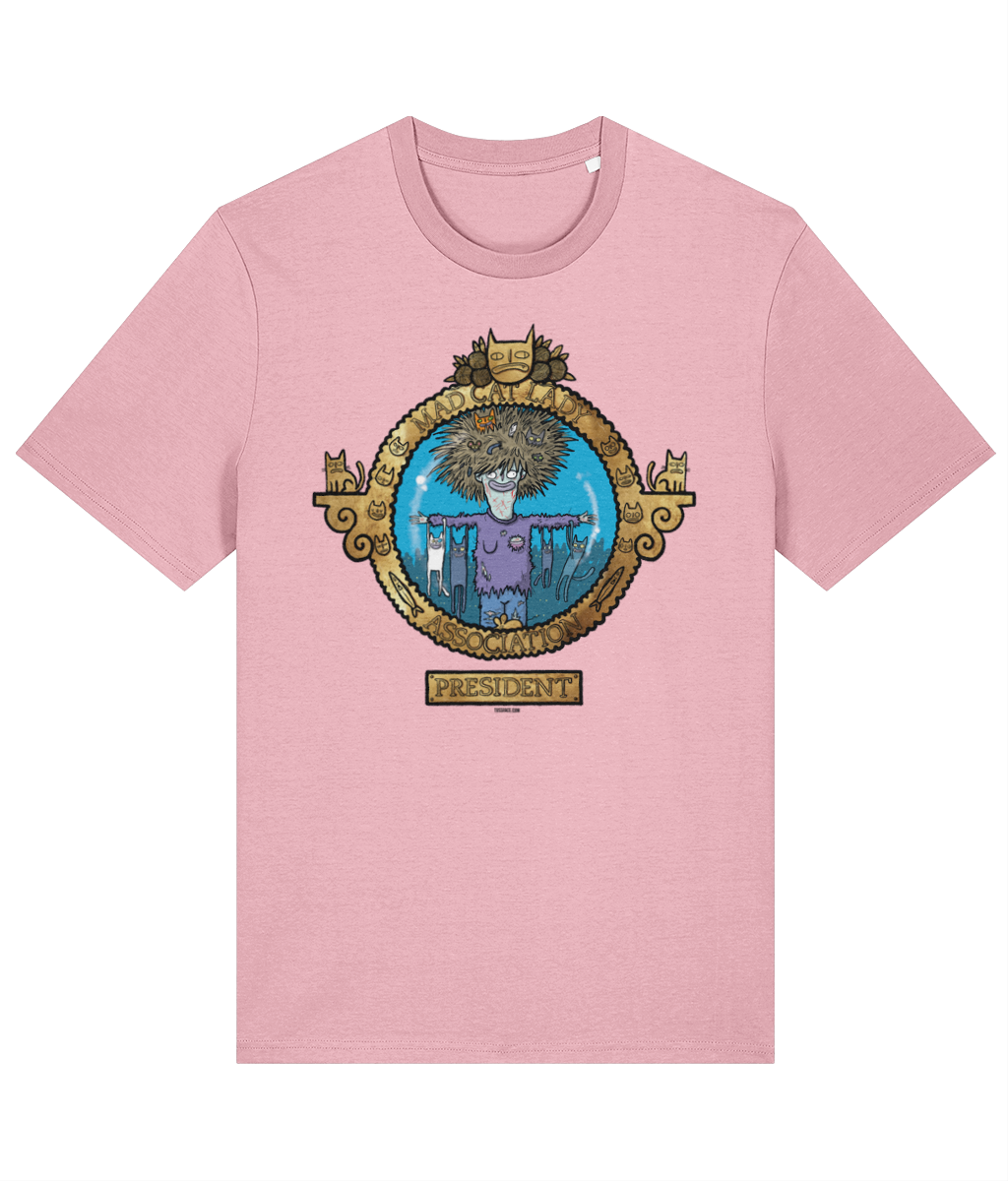 Official Mad Cat Lady Association President Membership T-shirt