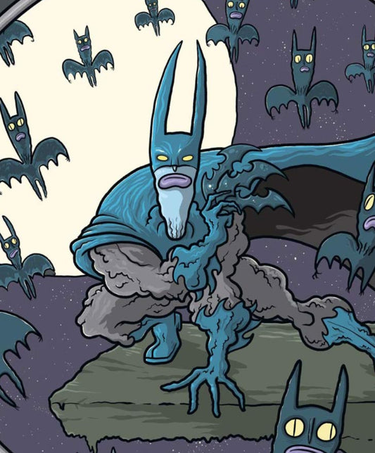 Illustration of a creature labeled 'Batcreep' with bats around it on a dark background.
