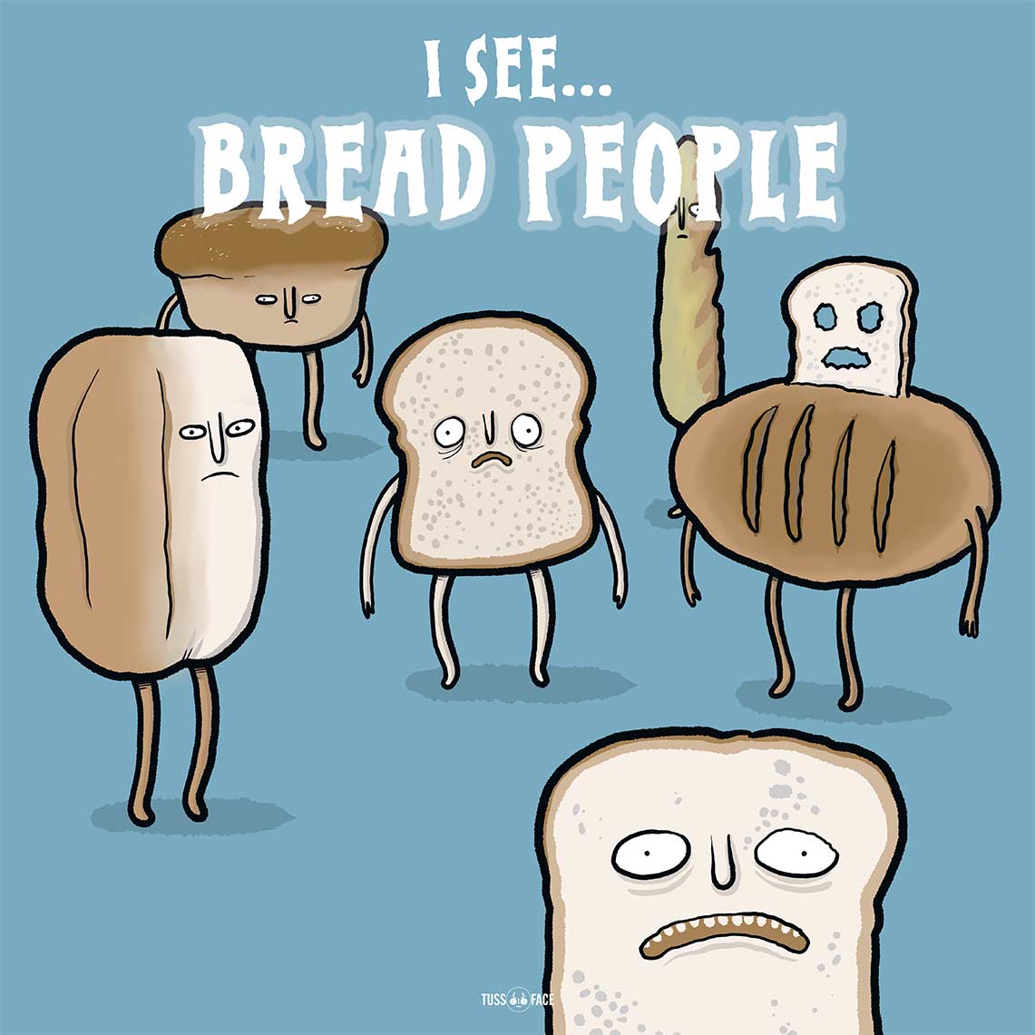 I See Bread People - Framed 8 x 8 inch Fine Art Print.