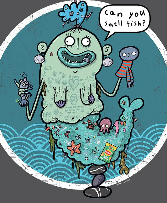 Can you Smell Fish? - Cornish Mermaid Organic Cotton T-shirt in 8 Colour choices