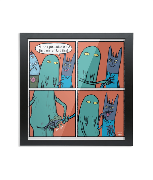 Fart Club - Framed 12" x 12" Fine Art Print