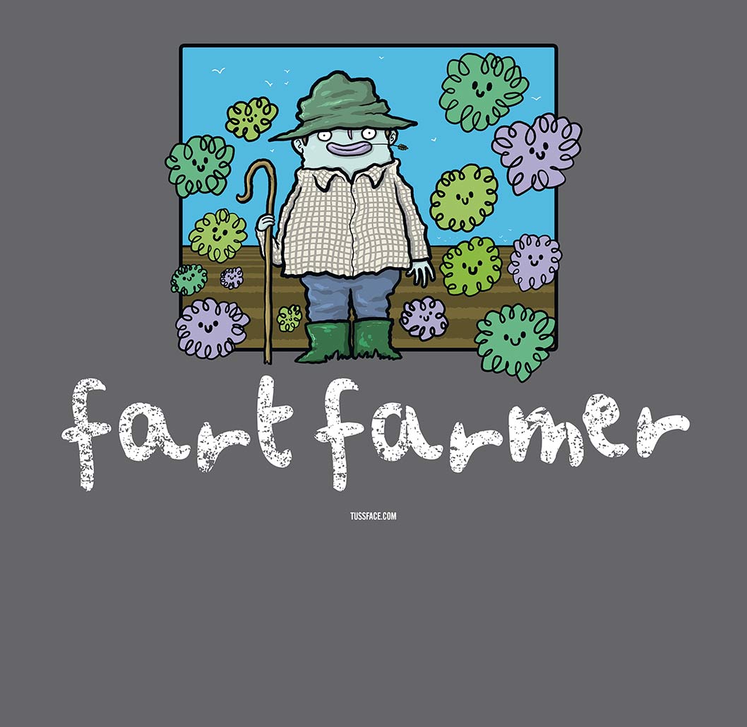 FART FARMER Organic Cotton T shirt in 9 Colour Choices